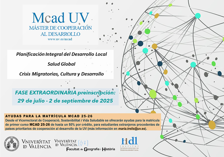Se abre la FASE EXTRAORDINARIA de preinscripción al MCAD UV